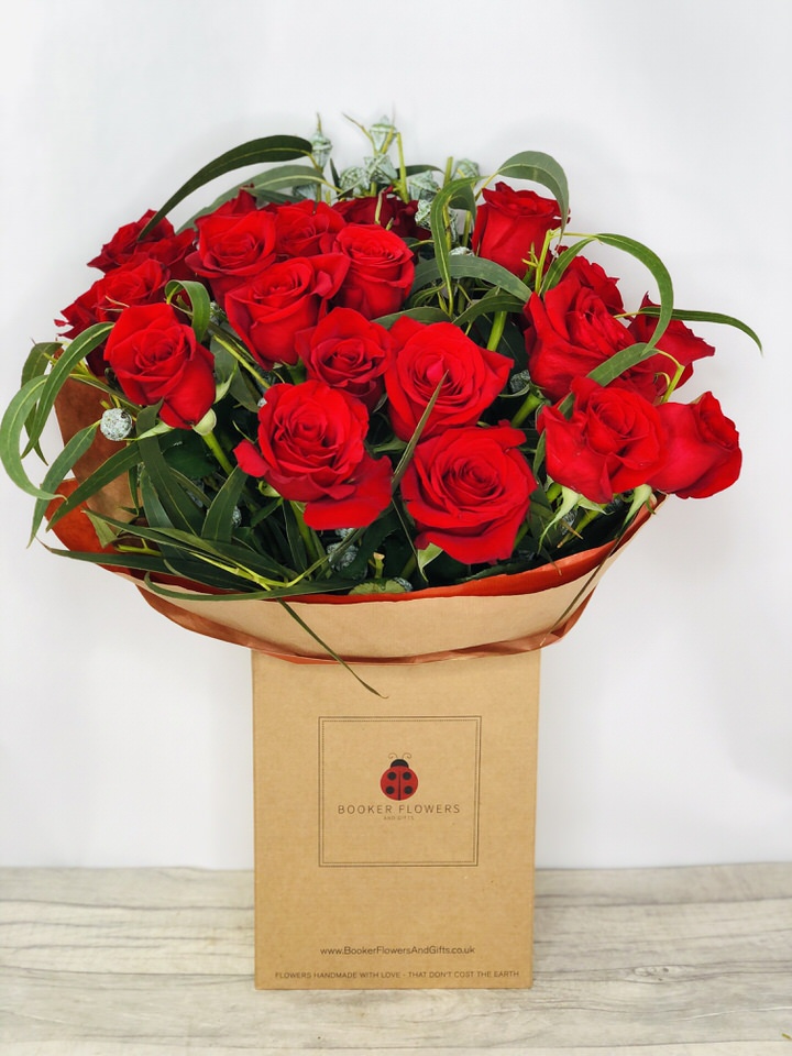 Valentines Dramatic Twenty Four Red Roses
